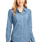 ™ Ladies Long Sleeve Washed Woven Shirt