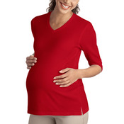 Ladies Silk Touch™ Maternity 3/4 Sleeve V Neck Shirt
